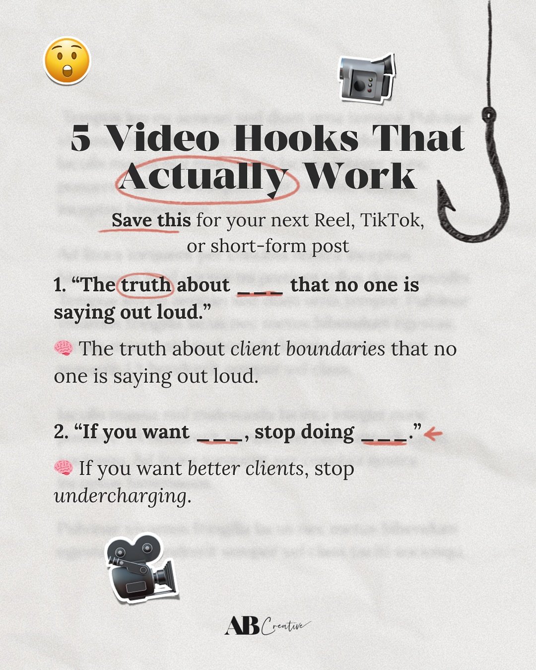Struggling with video hooks?
Here are 5 we&rsquo;ve actually tested, and they actually work.

Not recycled advice. Not vague inspiration.
Just real hooks I&rsquo;ve used in Reels, TikToks, and founder videos that stop the scroll and keep people watch