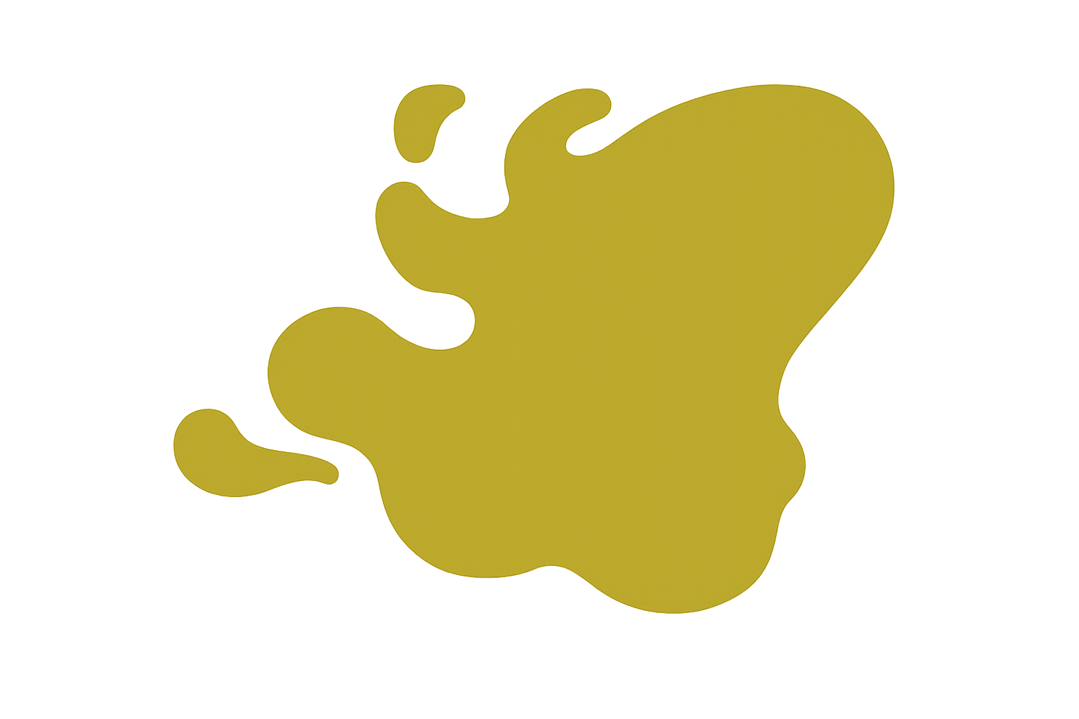 A yellow and black stylized splash or blob shape on a black background.