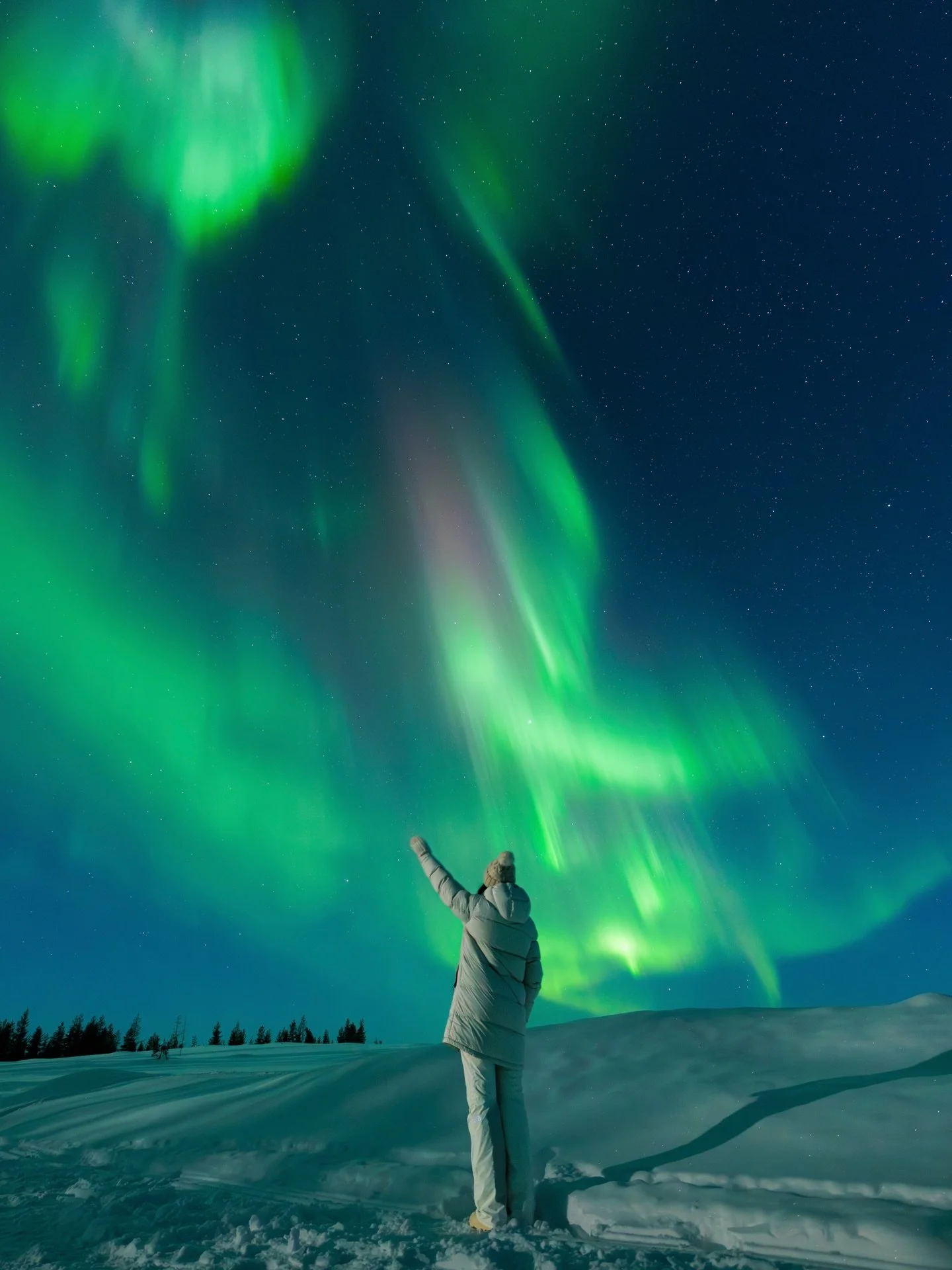 A night to remember in Salla, Finland 🇫🇮💚✨

After spending a few nights in other areas of Lapland without much luck of seeing the northern lights due to the clouds, we finally found the magic in Salla. This remote little town in eastern Lapland is