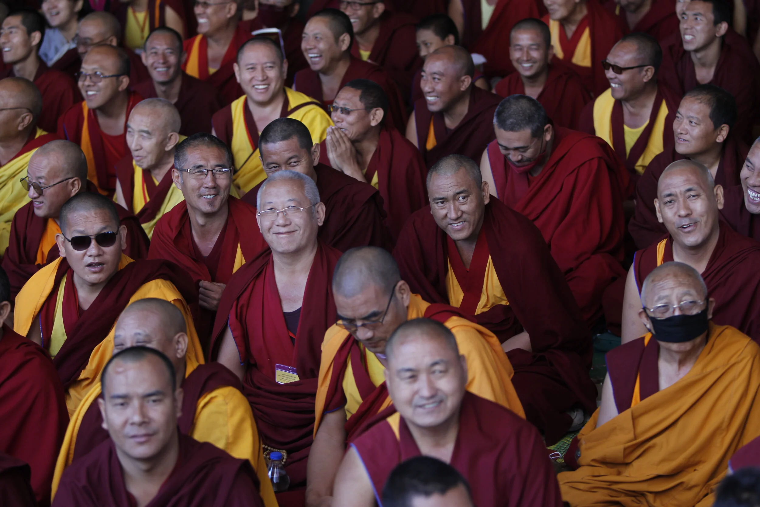  Monks attend the Commentaries at the Drepung Monastery, Mundgod. 