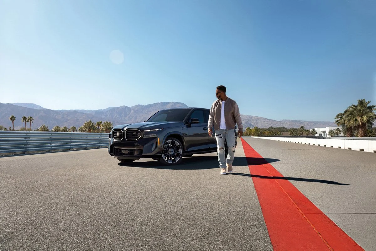 BMW USA campaign featuring Victor Cruz, photographed by David Masemore, delivering cinematic automotive imagery, integrated stills, and high-end campaign visuals for advertising agencies and global brands.