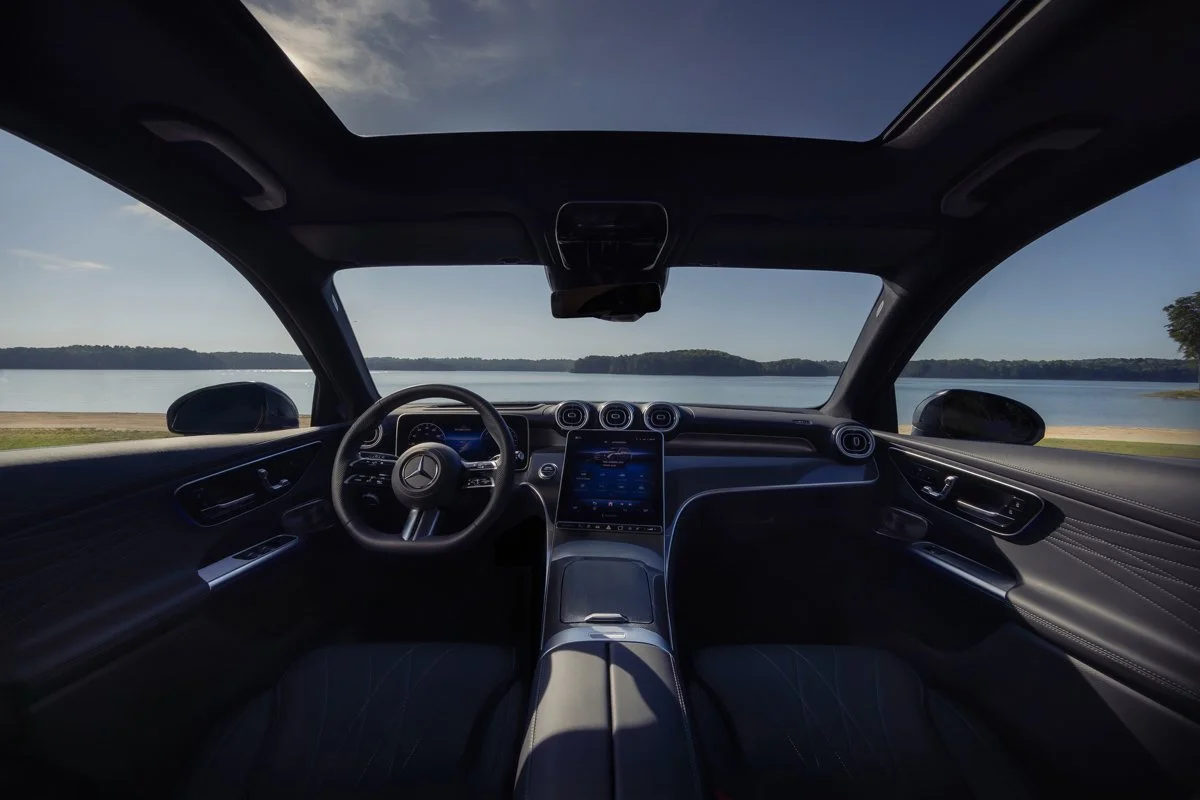 Cinematic automotive capture of the Mercedes-Benz GLC 350e for commercial advertising campaigns.