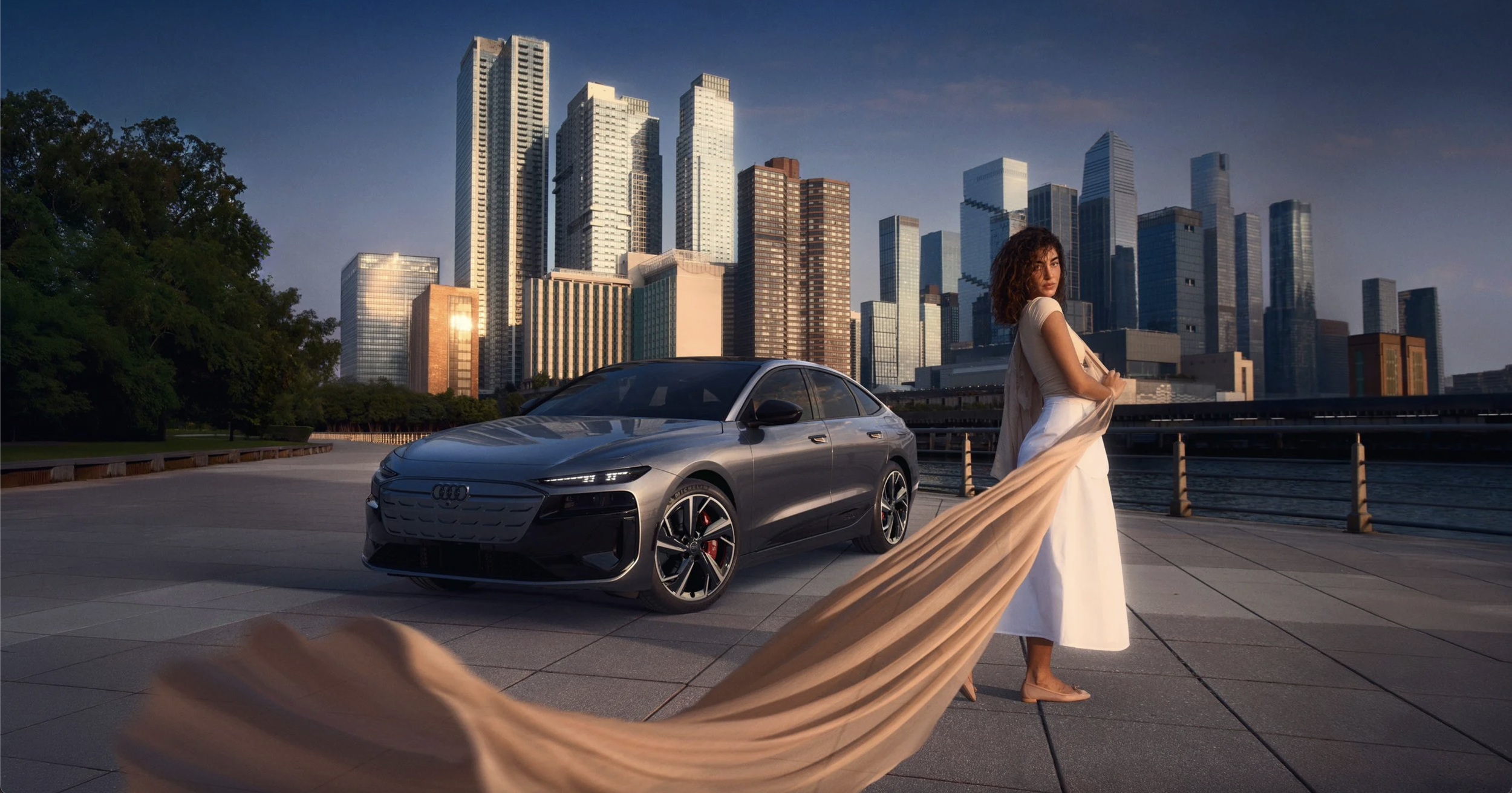 Audi photographed in a CGI-integrated automotive lifestyle campaign by David Masemore, combining real talent and cinematic motion for commercial automotive campaigns and luxury brand storytelling.