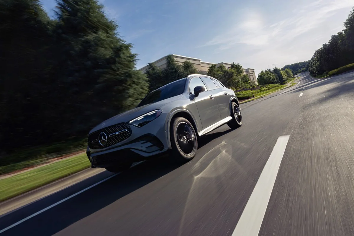 Commercial automotive advertising image of the Mercedes-Benz GLC 350e, delivering campaign-ready visuals for top agencies and automotive brands.
