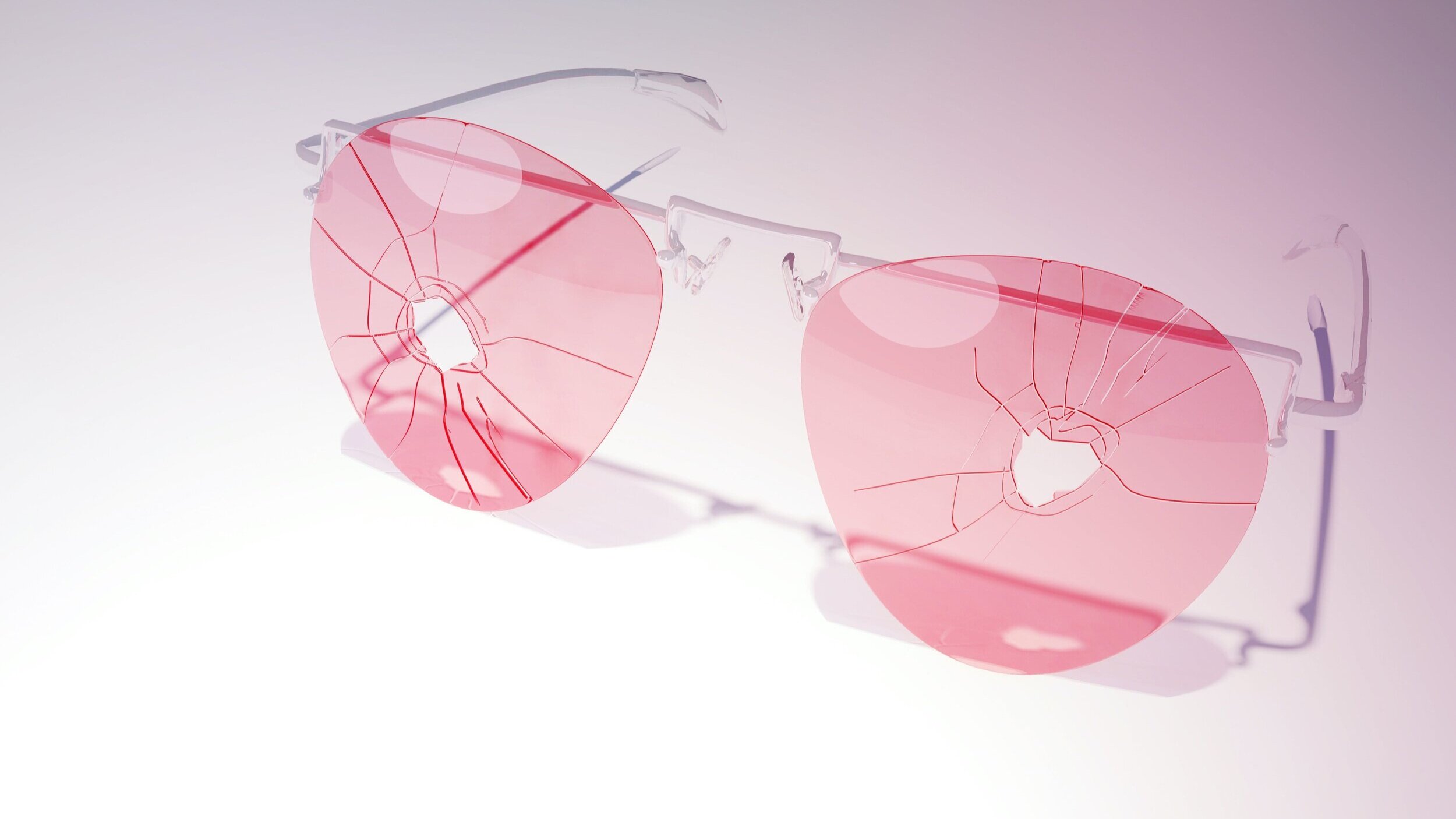 Розовыми очками во внутрь. Разбитые розовые очки. Розовые очки треснули. Розовые стекла в очках. Сломанные солнцезащитные очки.