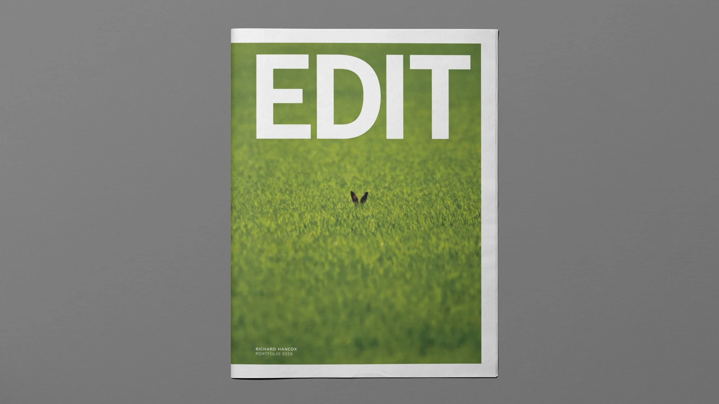 The cover of Richard Hancox's newsprint portfolio.