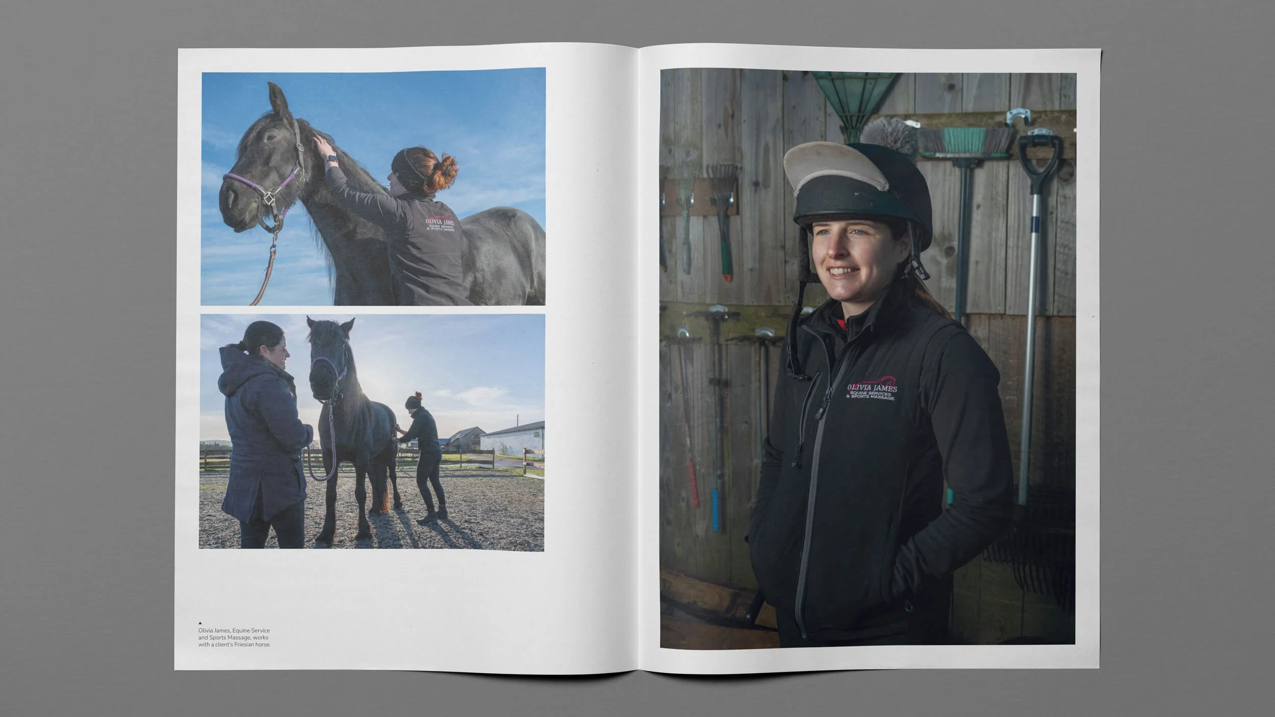 An open spread of a newspaper portfolio.