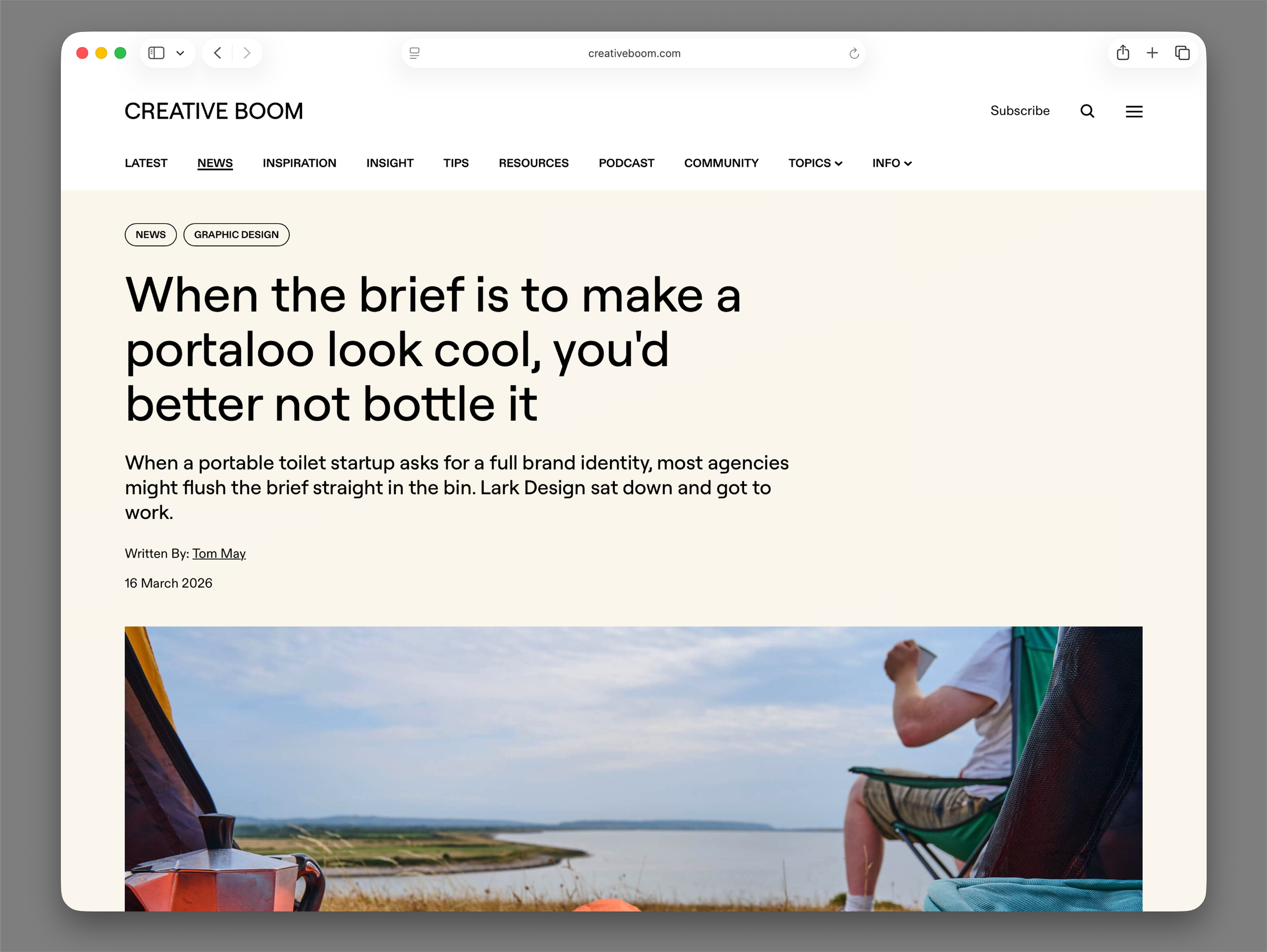 A screenshot of the Creative Boom website showing the Luii article.