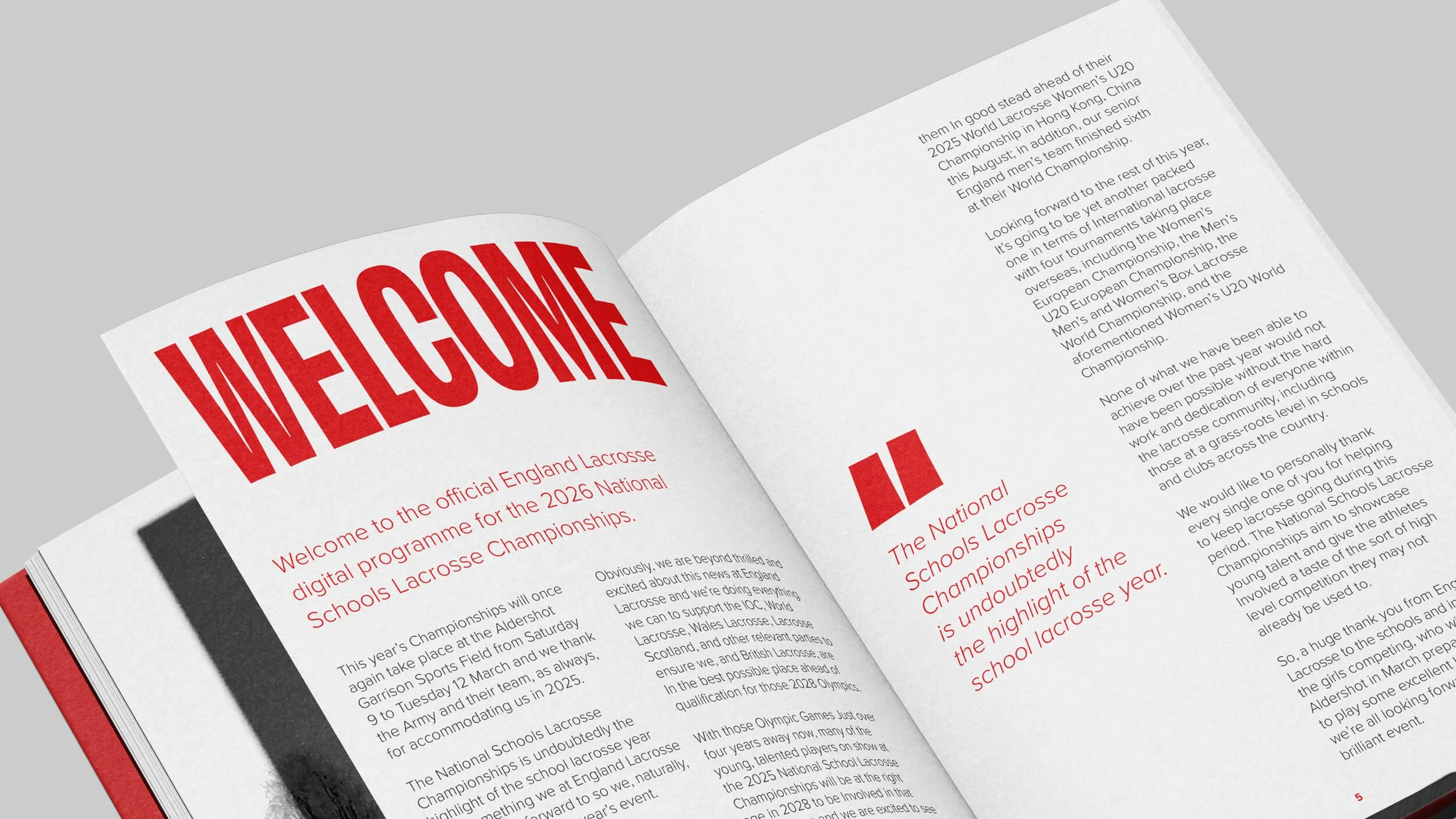 The welcome page of the Nationals official programme.