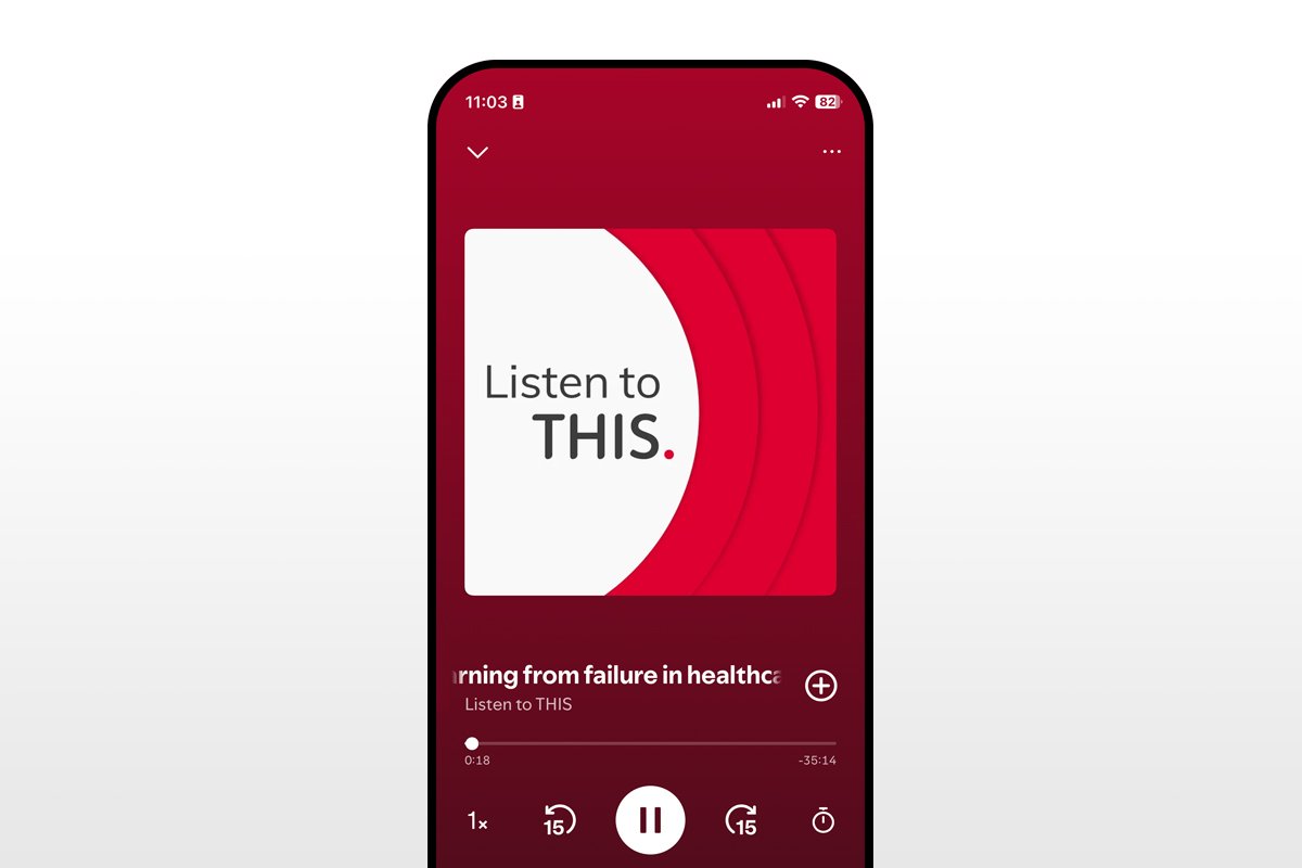 Eye-catching podcast graphic for THIS Institute