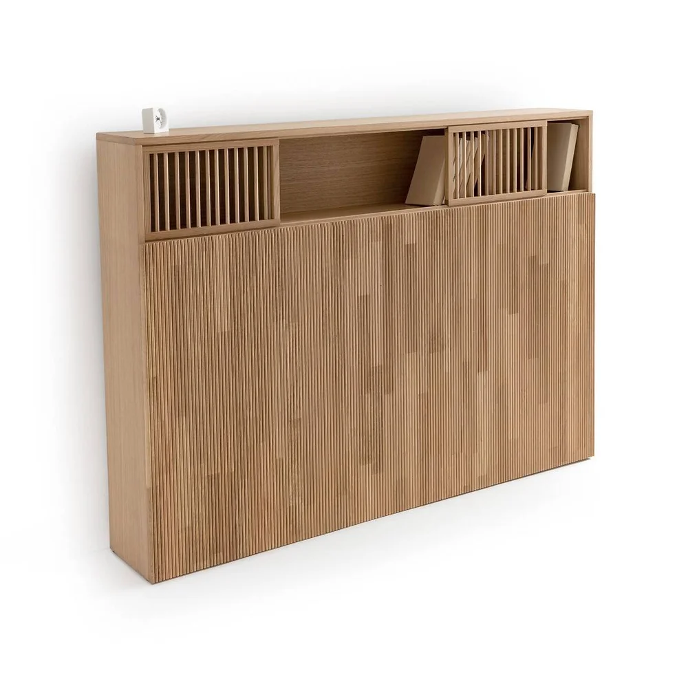 Tête de lit rangement en chêne, Bilbao La Redoute