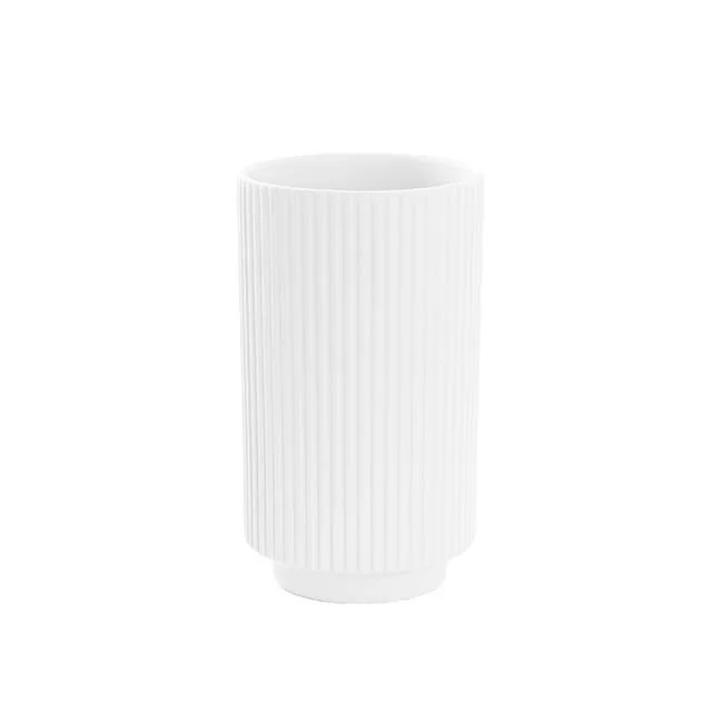 466158WH  Ceramic Mykonos Muse Vase Matte White (14x14x24cmH).jpg