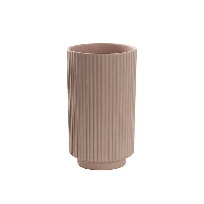 466158NU  Ceramic Mykonos Muse Vase Matte Nude (14x14x24cmH).jpg