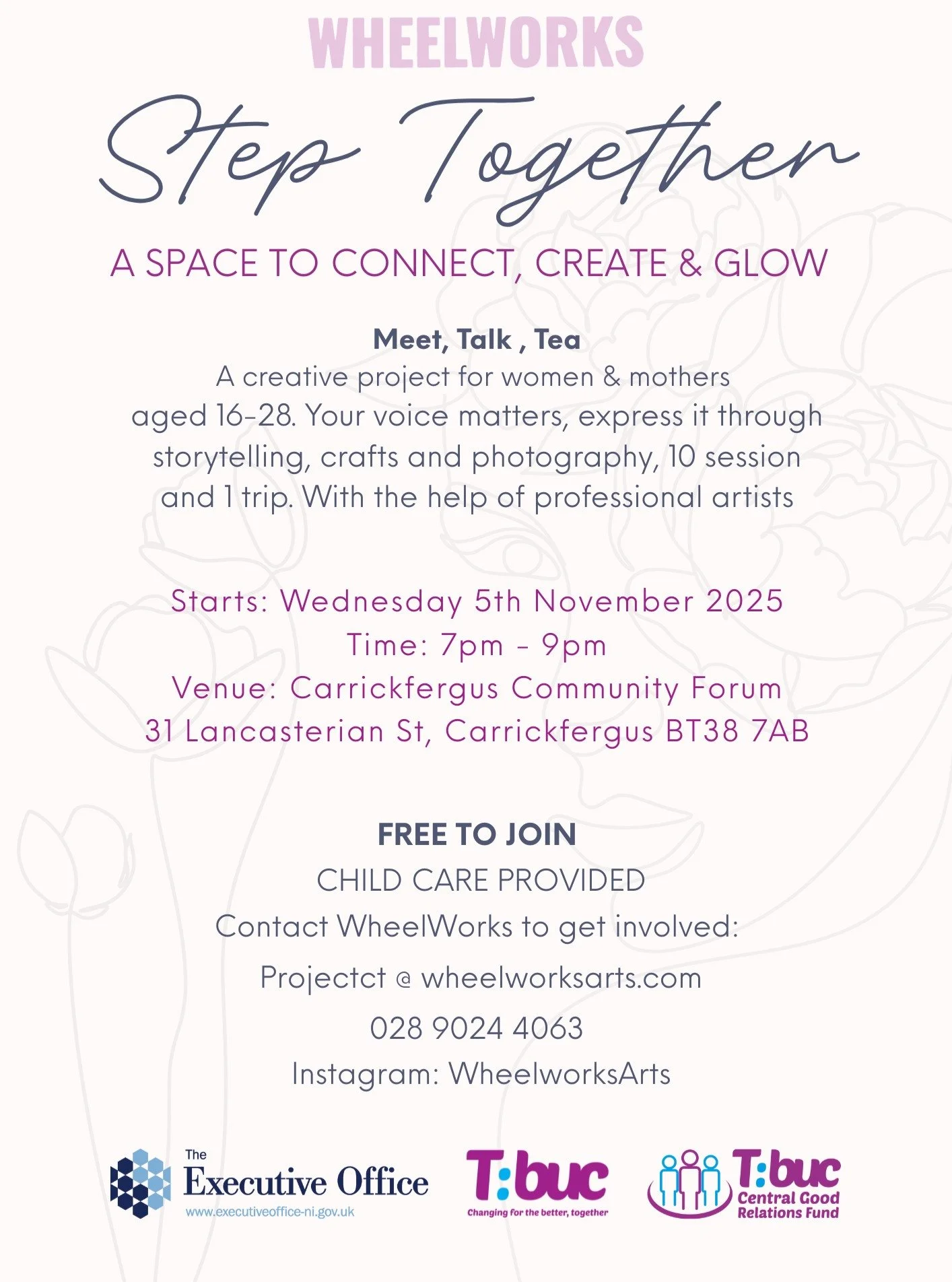 Step Together Starts soon 
starts 5th of November each Wednesday
5th, 12th, 19th, 26th November
3rd, 10th December
7th, 14th, 21st, 28th January
4th February