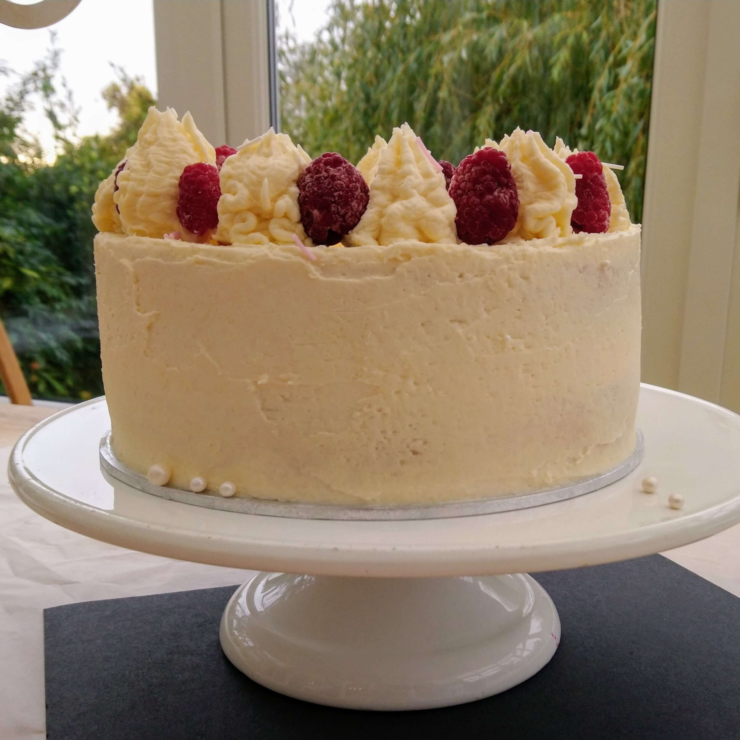Raspberry and coconut cake