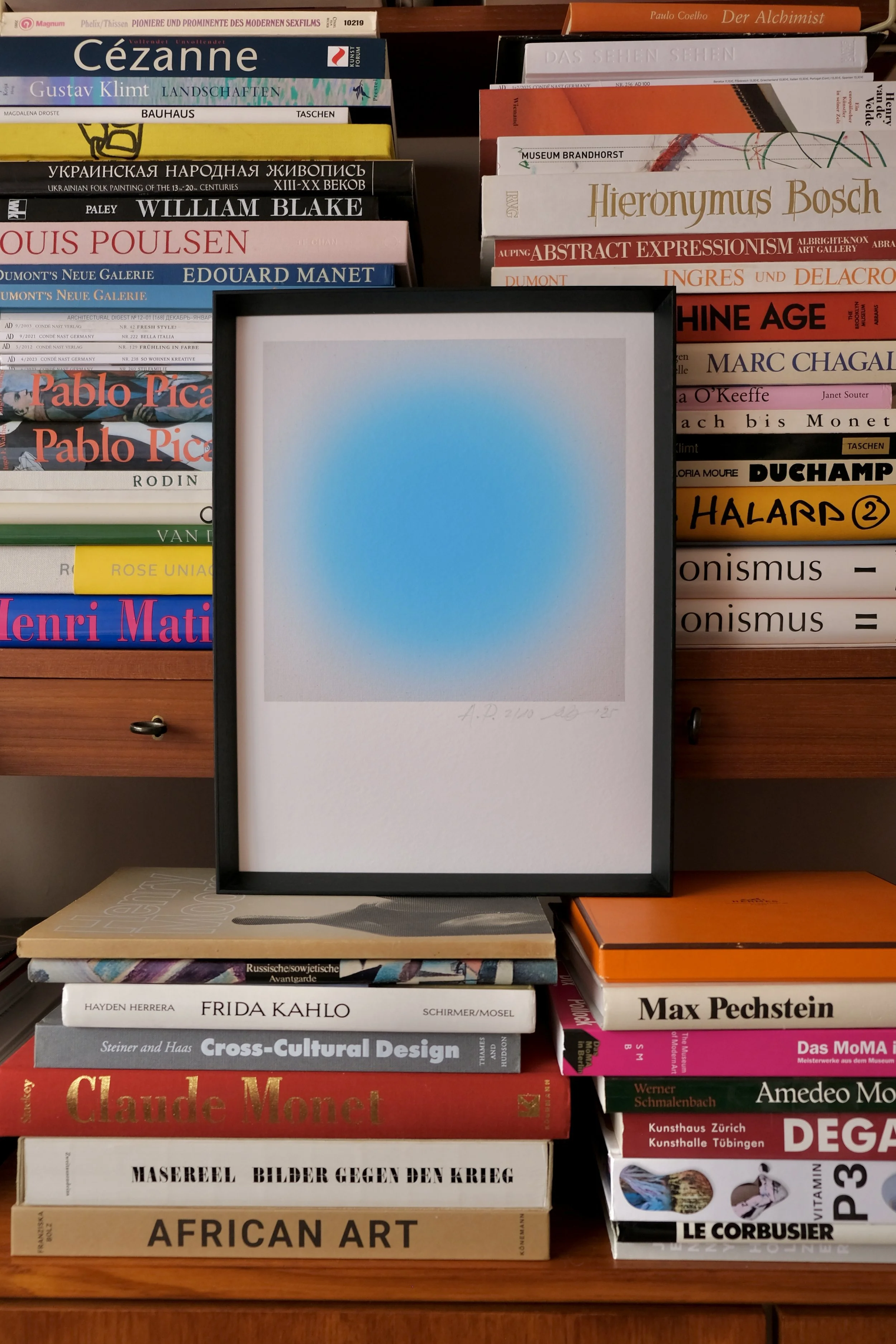 Limited Edition Blue Gradient Print in Artist’s Anastasia Benko's Library