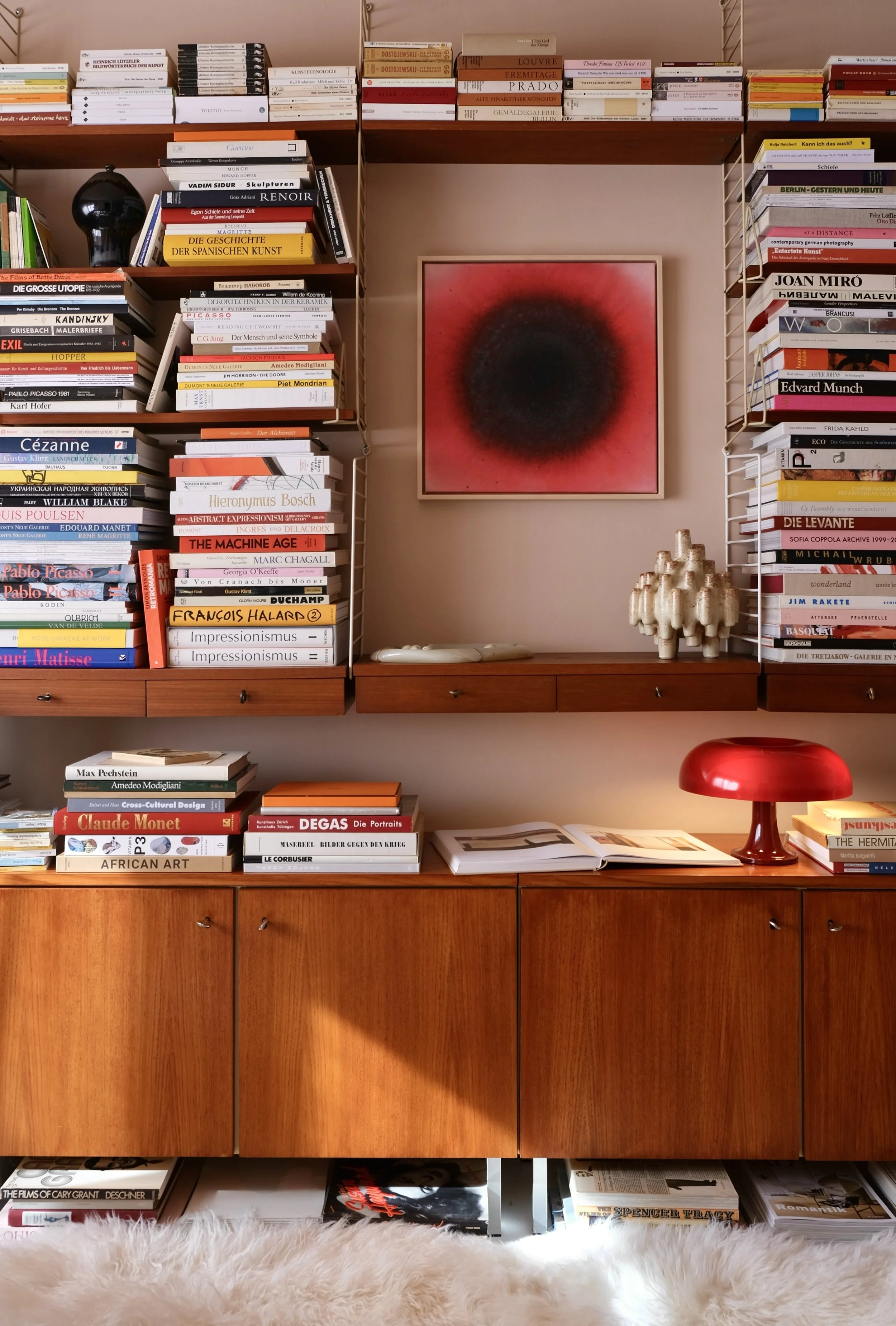 Home Library with Sorbet Artwork by Anastasia Benko