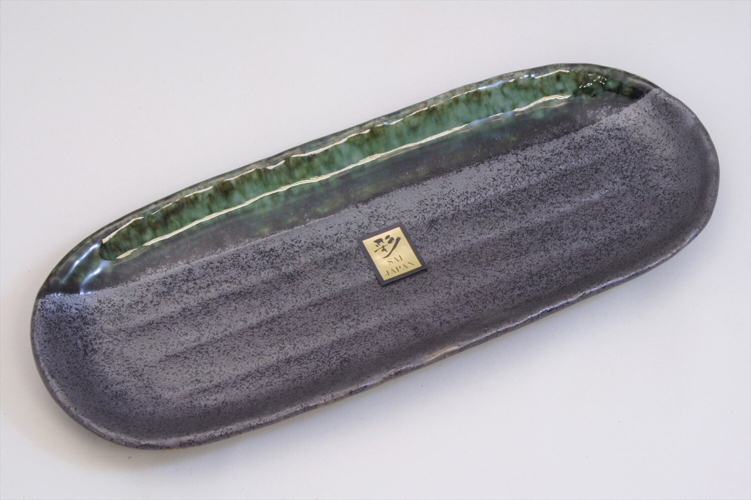 178-2225 Green on black oval sanma plate