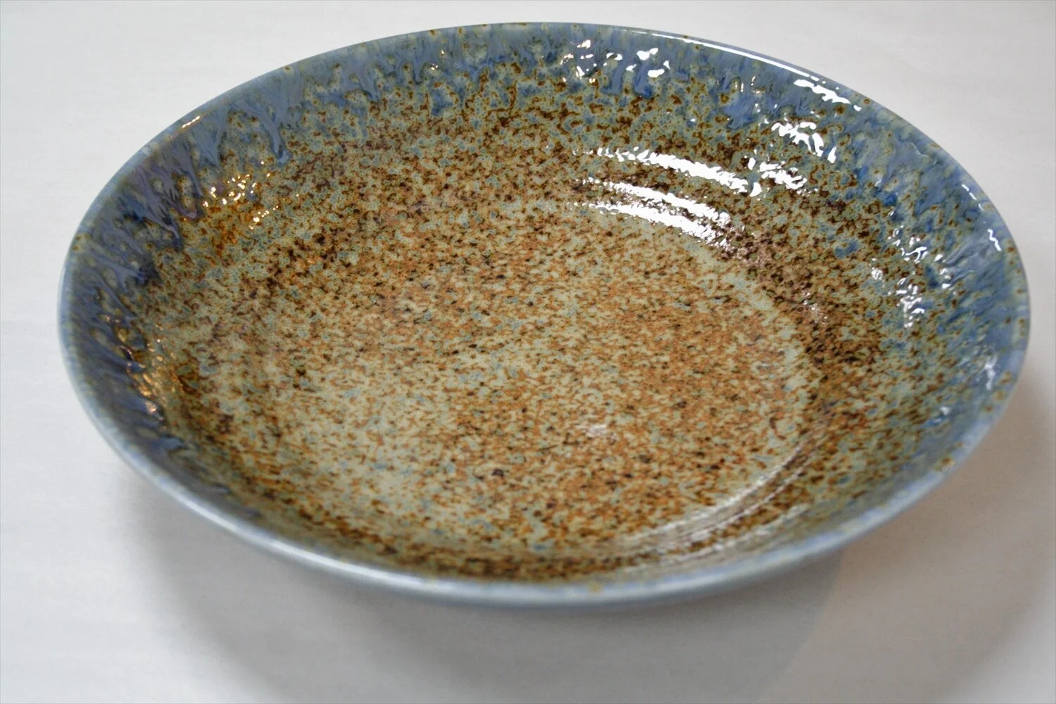 238-5236 Blue on brown shallow bowl