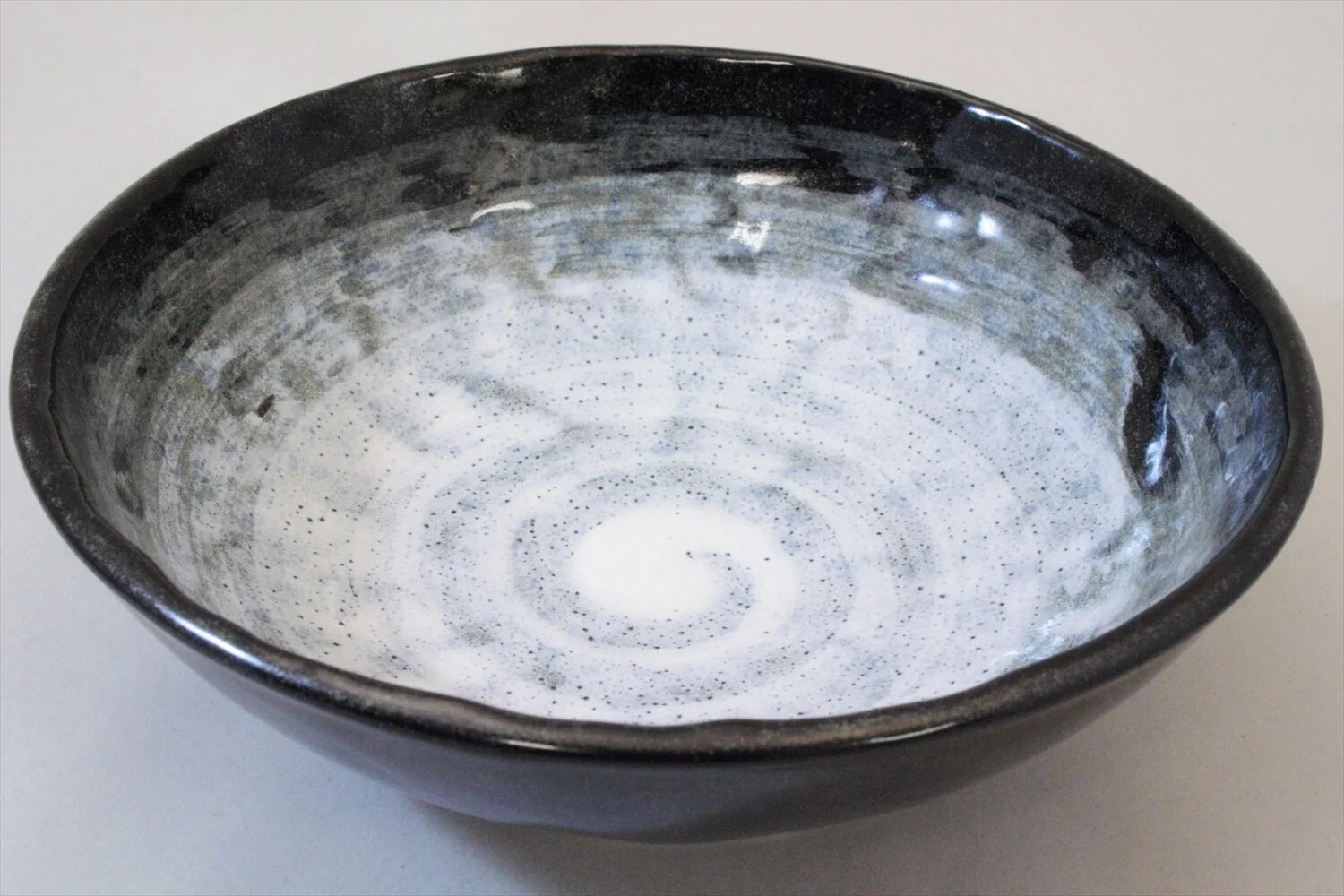 228-3534 Grey on black medium bowl