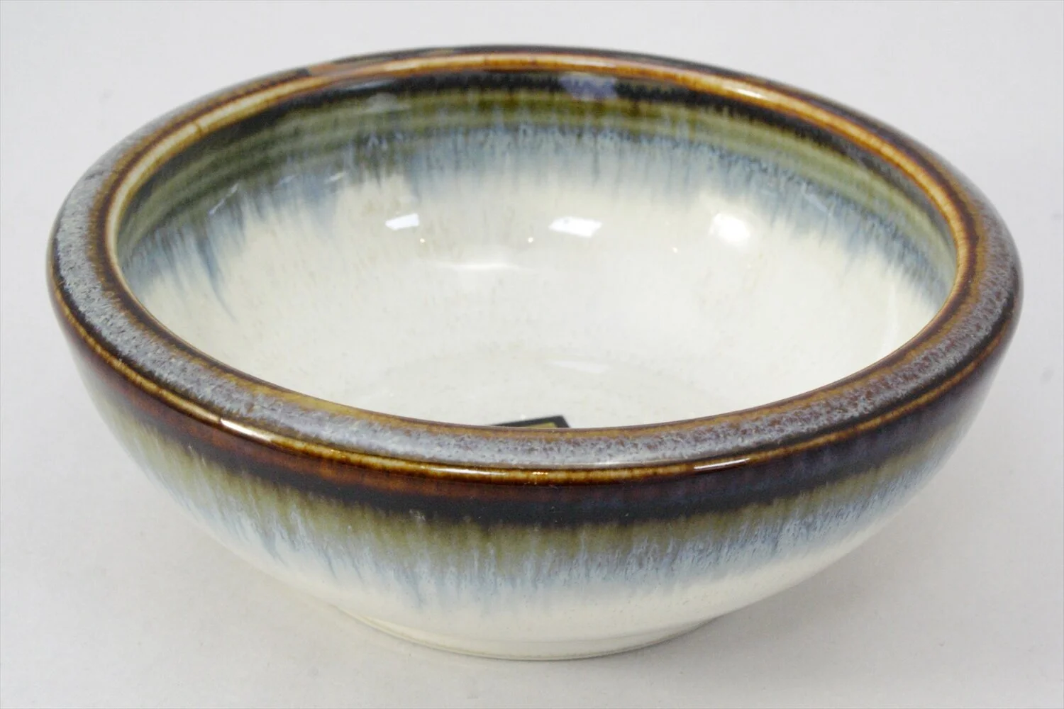 268-4945 White thick small bowl with blue edge 13cm