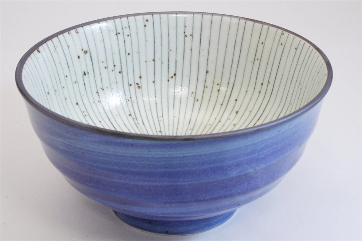 258-1863 Green stripes donburi bowl