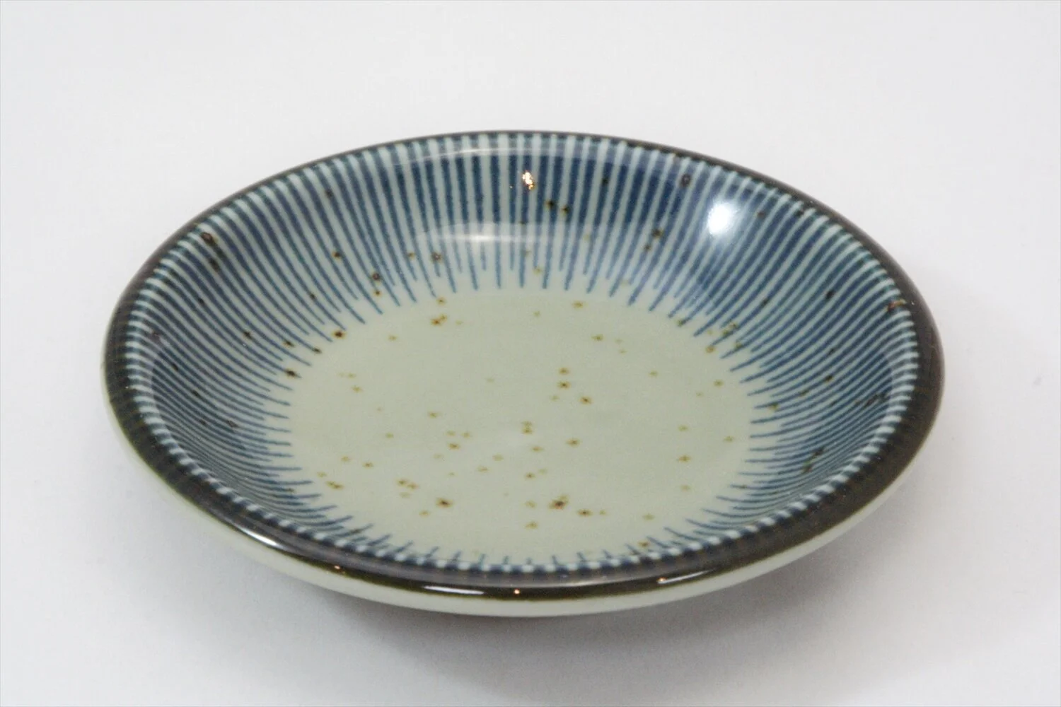 428-5050 Blue stripes round sauce dish