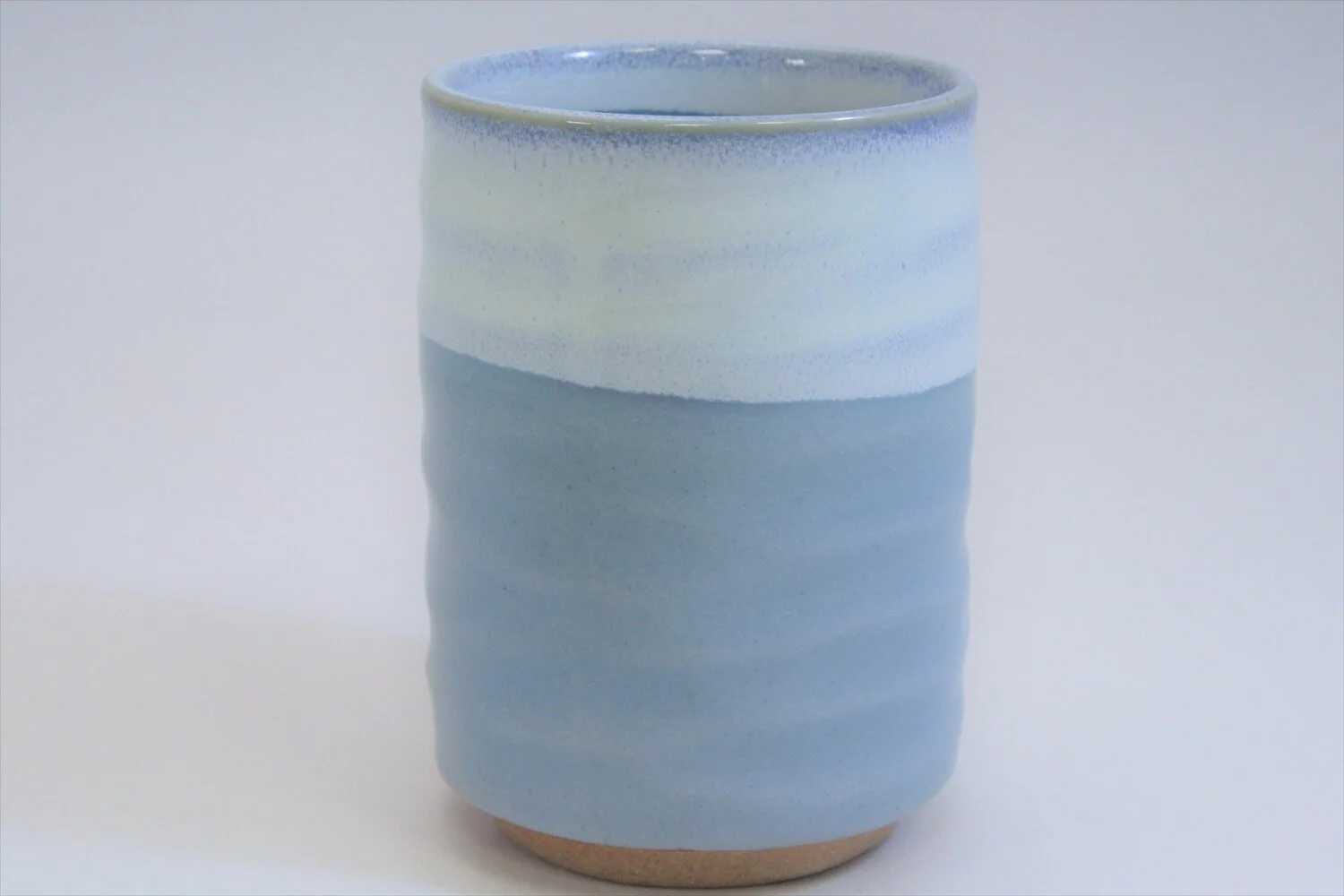 528-2270 White on blue large tea cup