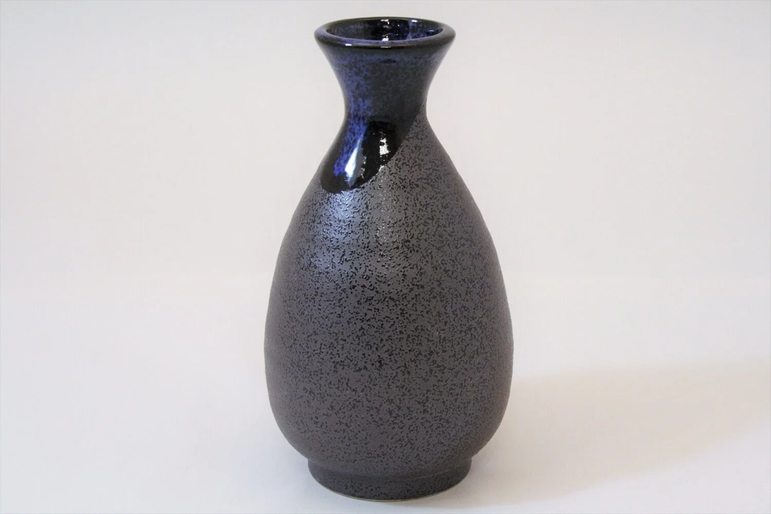 618-3772 Blue on black sake carafe, Large