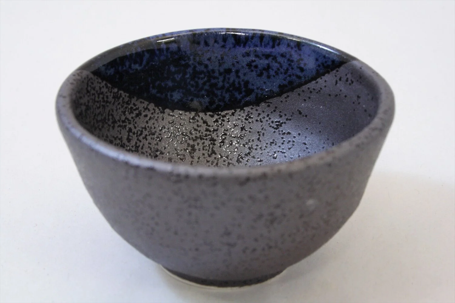 628-3770 Blue on black sake cup