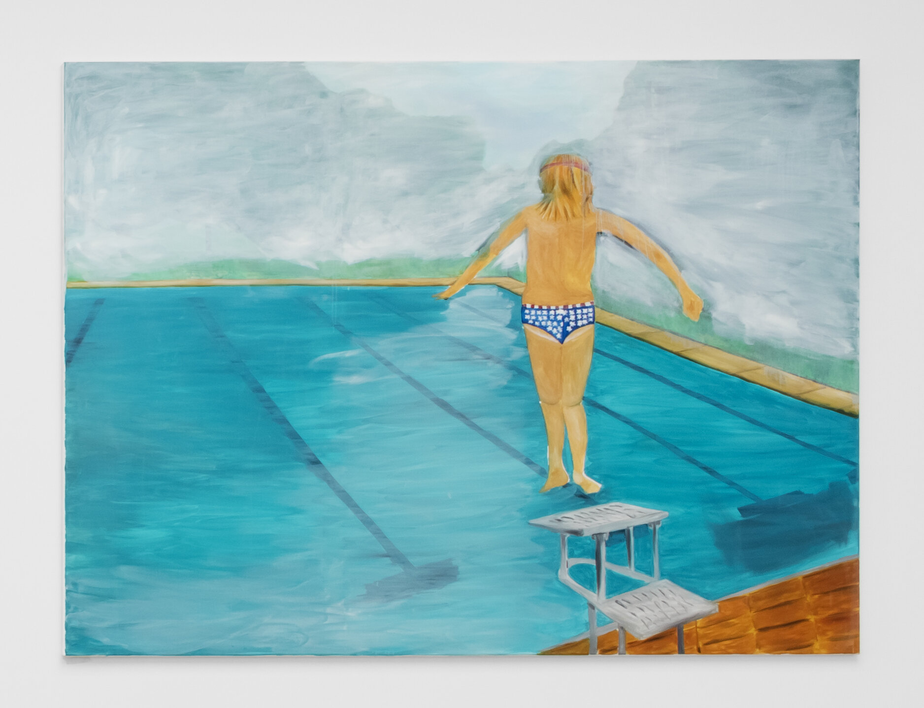 Come inside, bitte 2015 Acrylic and pencil on canvas 230cm (width) x 172,5cm Courtesy of the artist and Isabella Bortolozzi Galerie, Berlin 