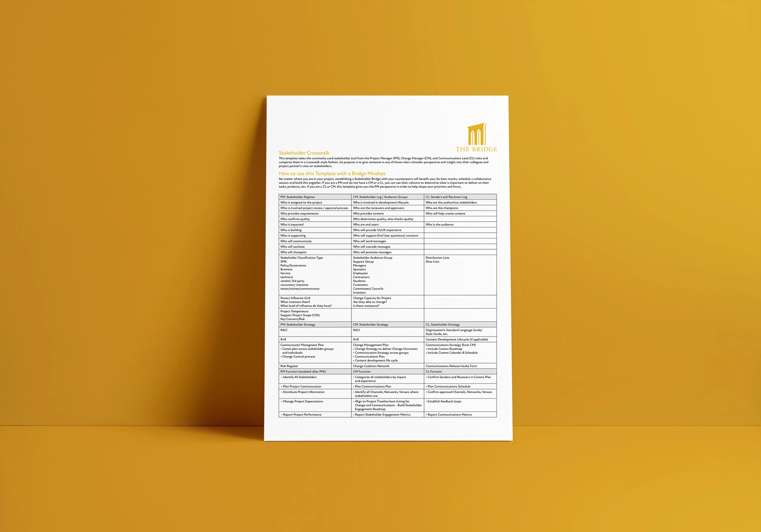 Stakeholder Register Template
