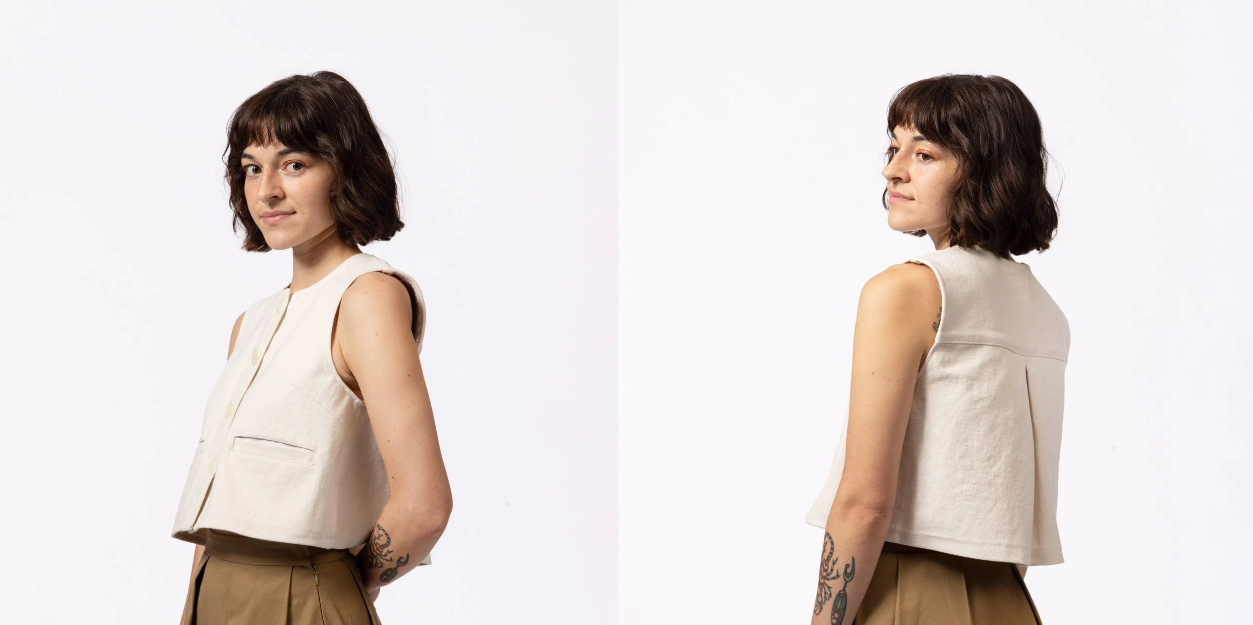 French seam interior finish on the Elova Top sewing pattern