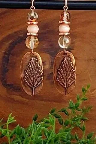 Copper Leaf Earrings