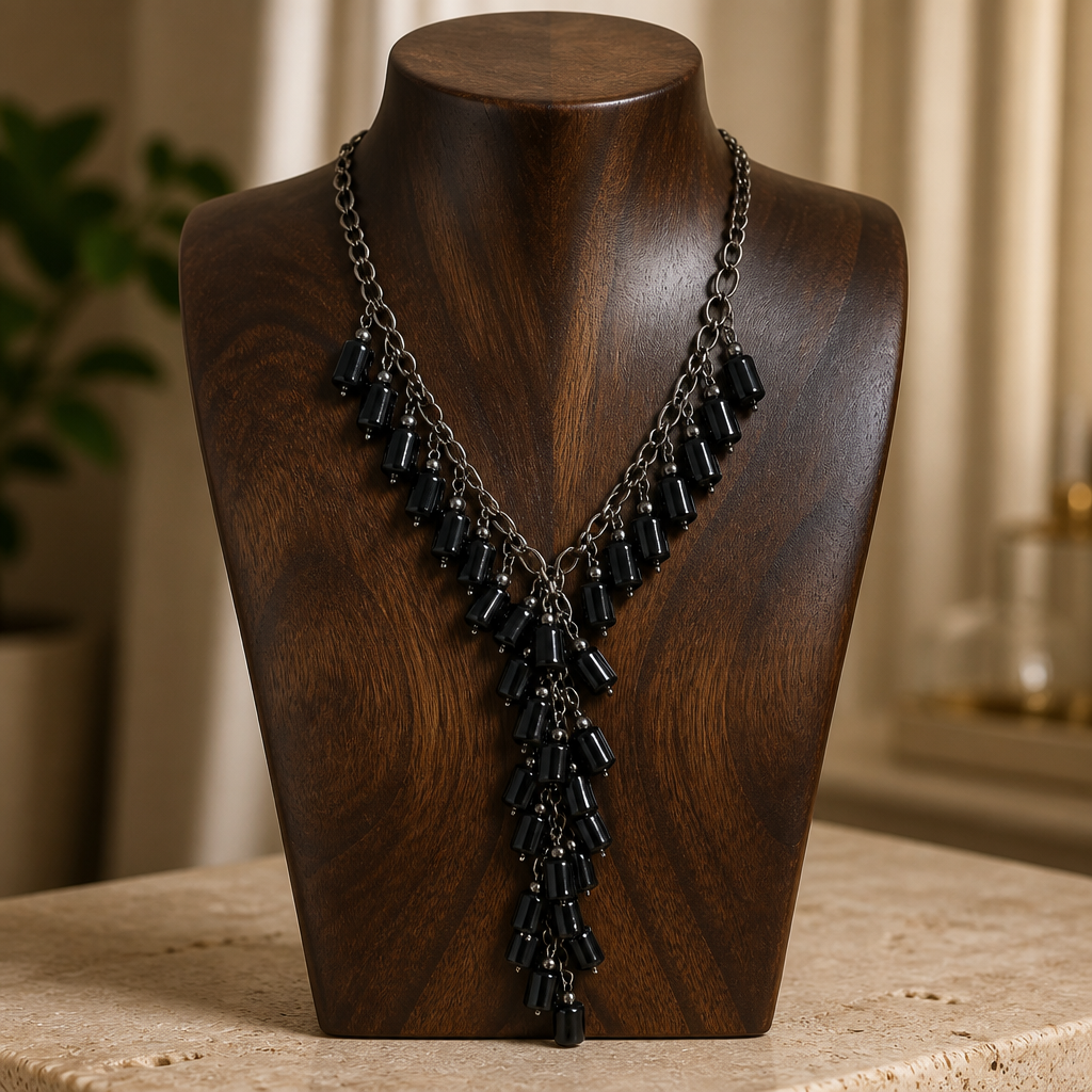 Black Waterfall Necklace