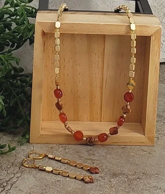 Carnelian Crazy Lace Agate Necklace