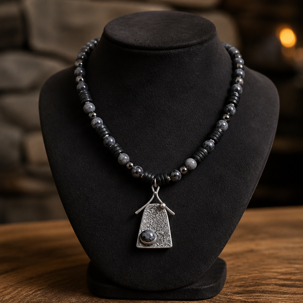 Larvikite Hematite Necklace