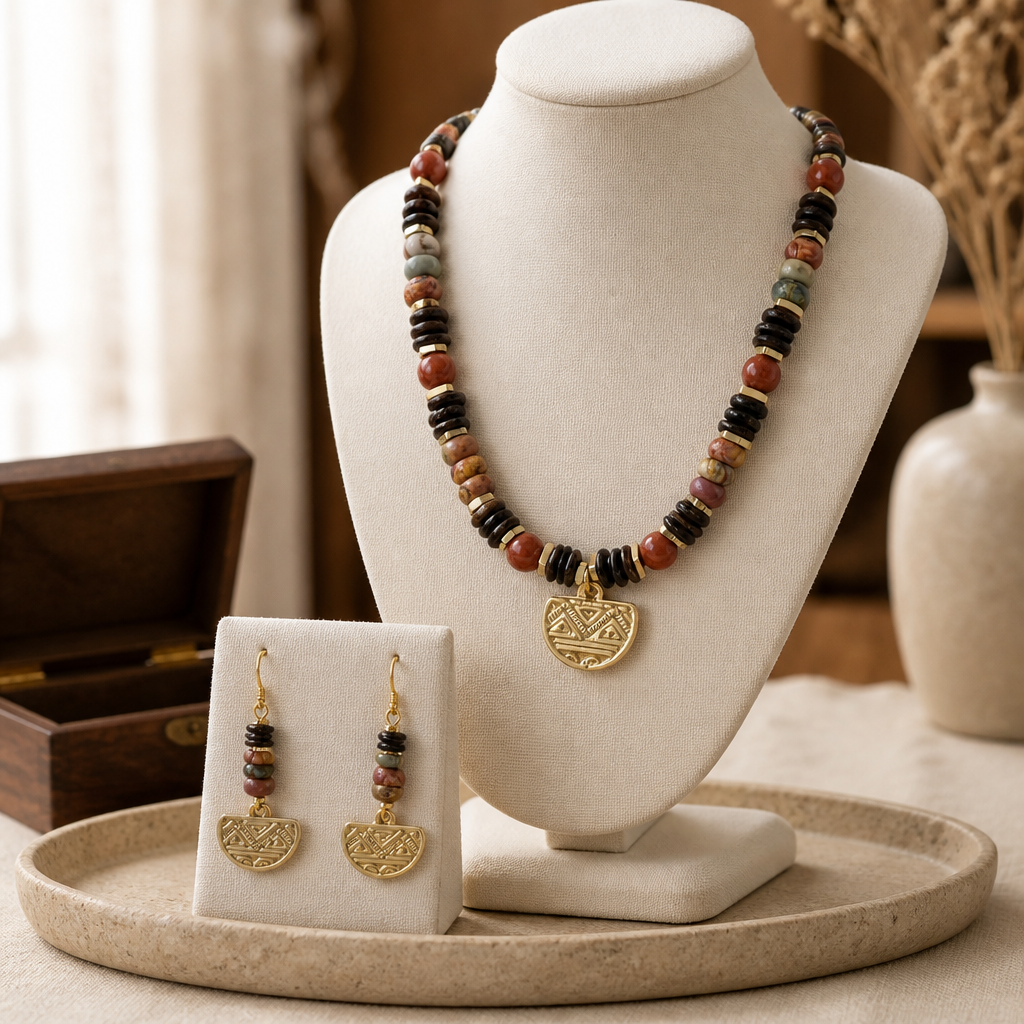 Red Creek Jasper Necklace Set