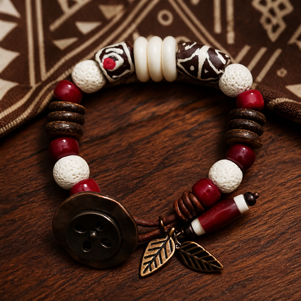African Elegance Red Jasper Bracelet