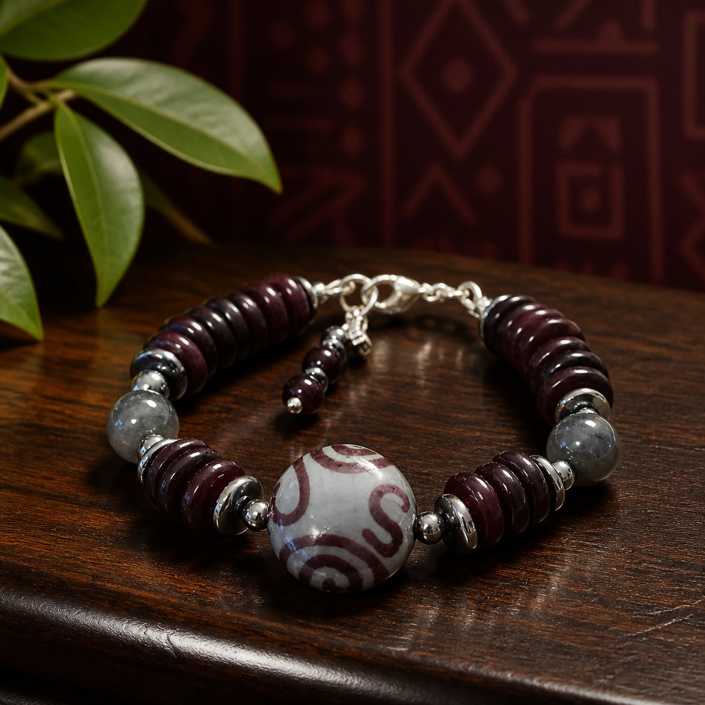 Lampwork Coin Bracelet
