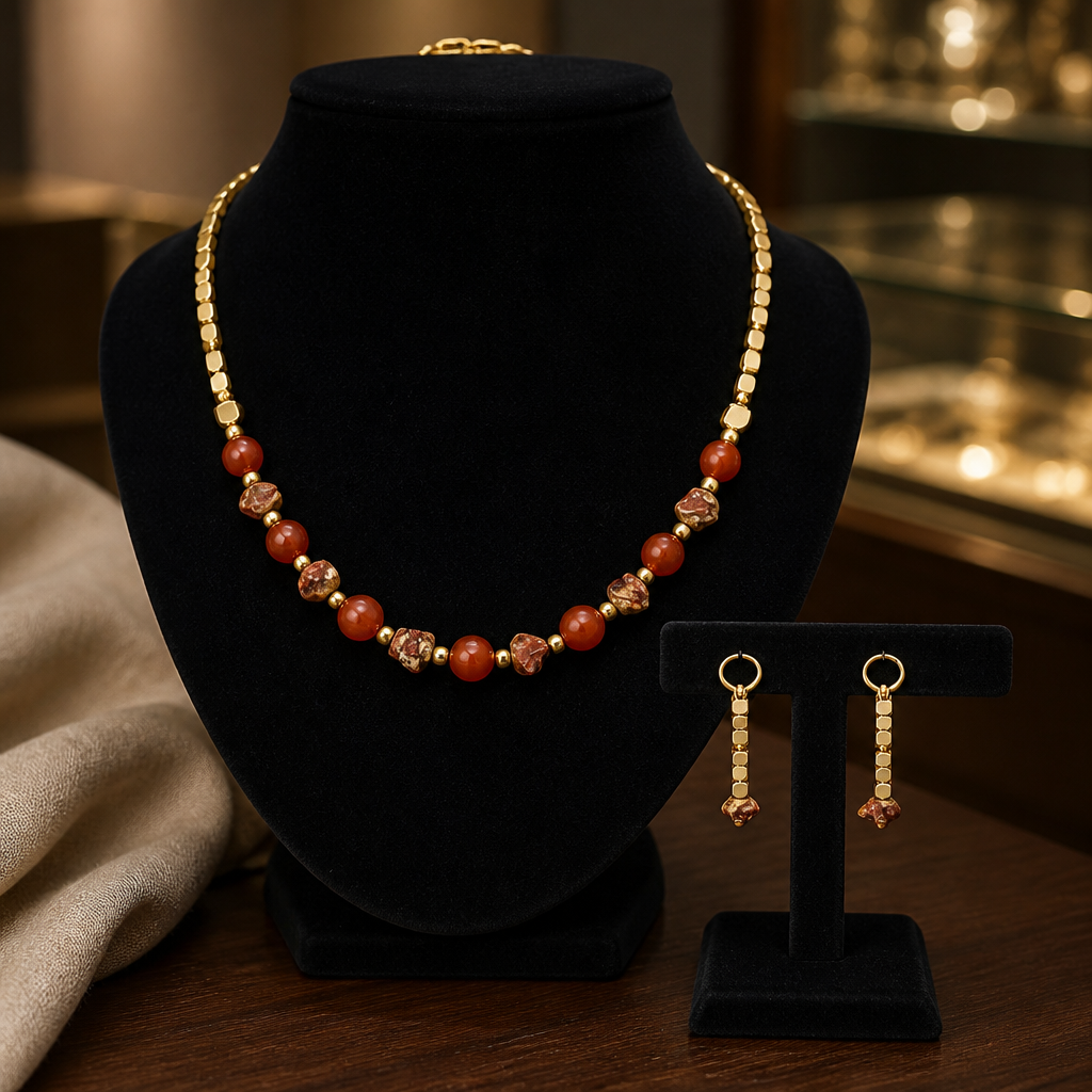 Carnelian Crazy Lace Agate Necklace