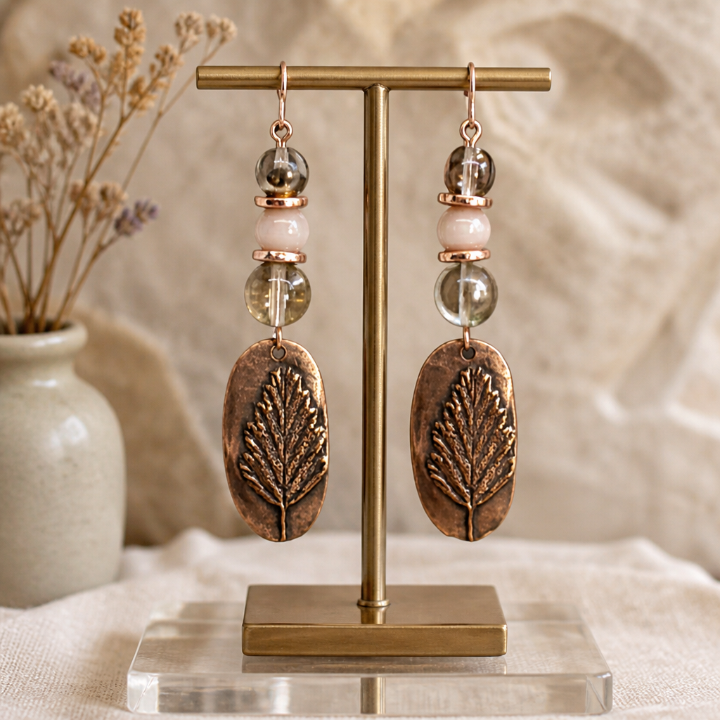 Copper Leaf Earrings