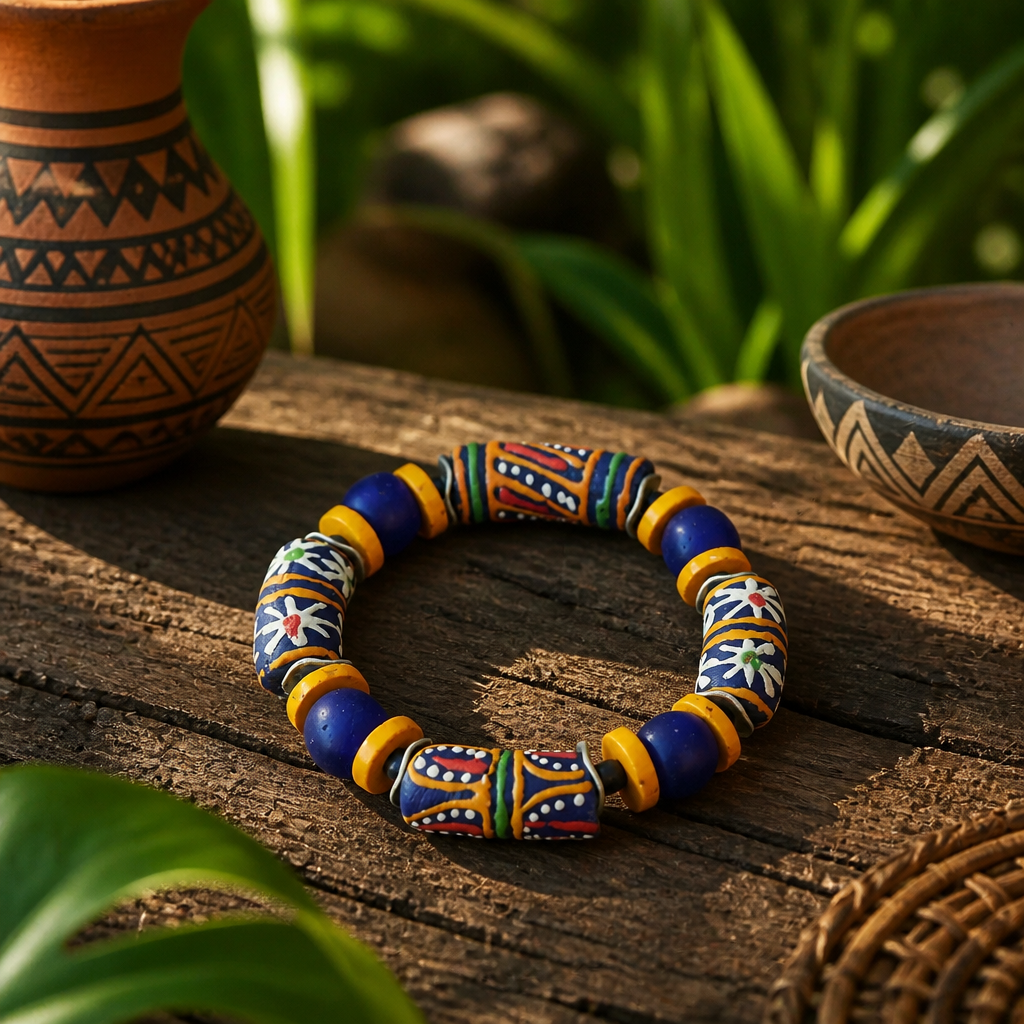 Blue Beauty African Beaded Bracelet