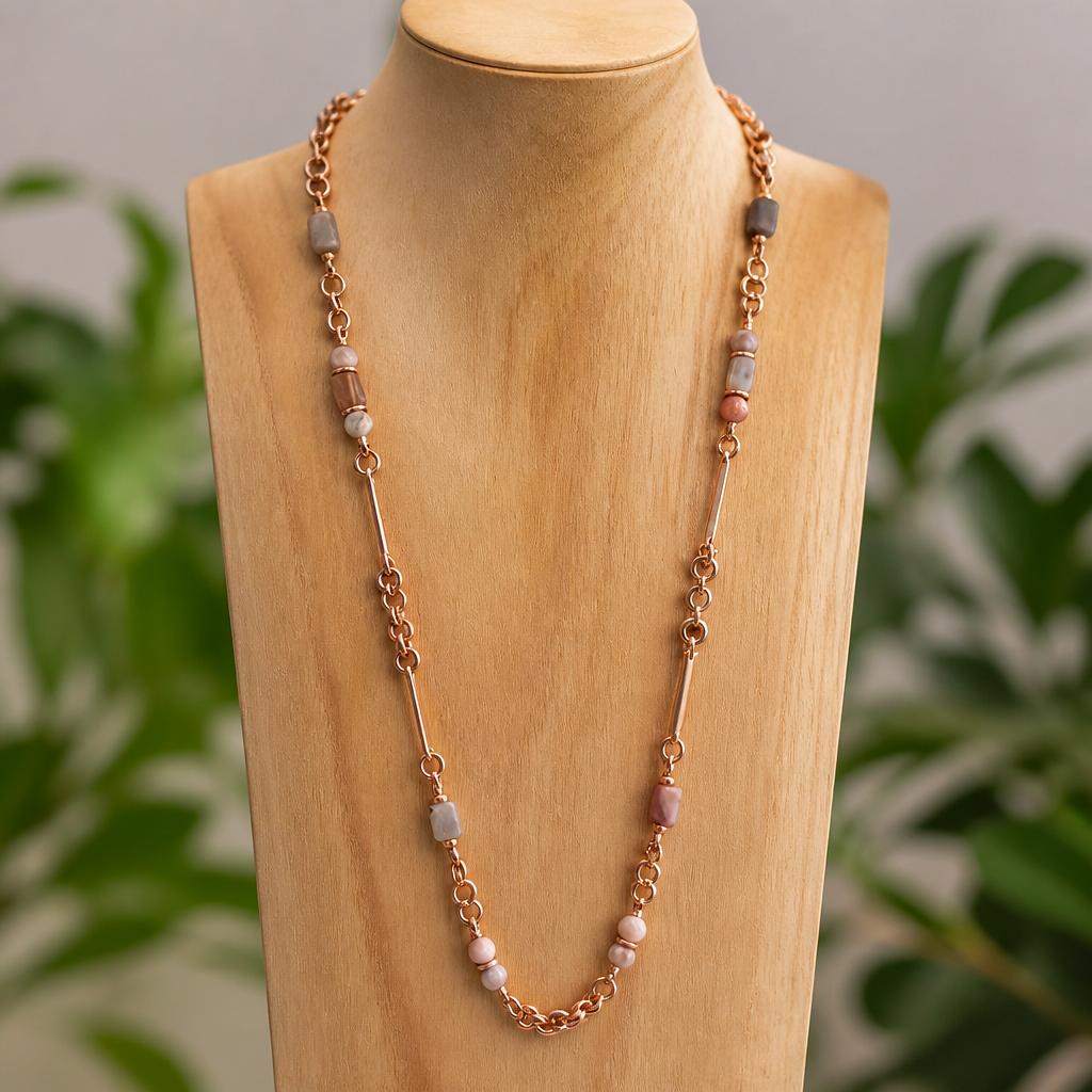 Botswana Agate &  Copper Necklace