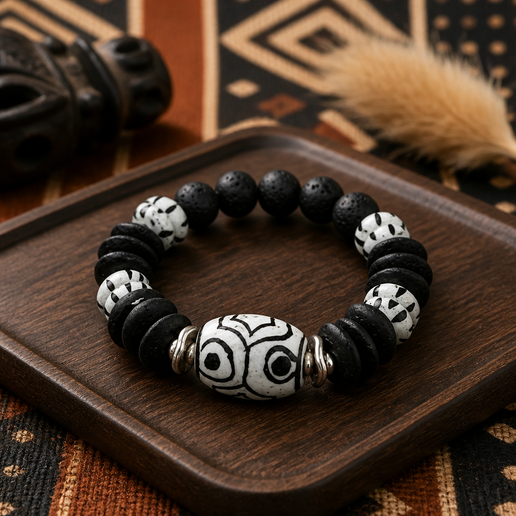 Black Chunky Ceramic Bracelet