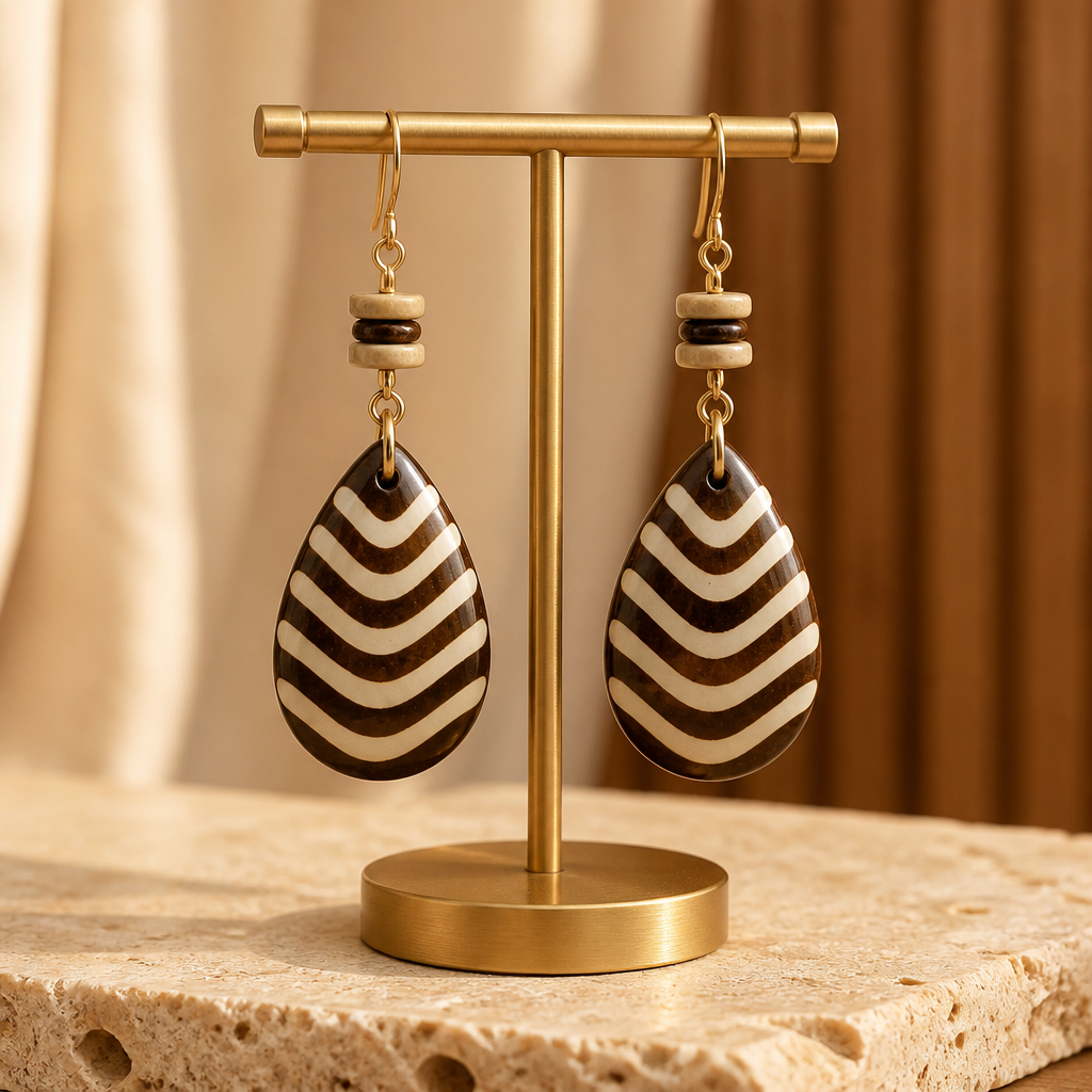 Bone Leaf Earrings