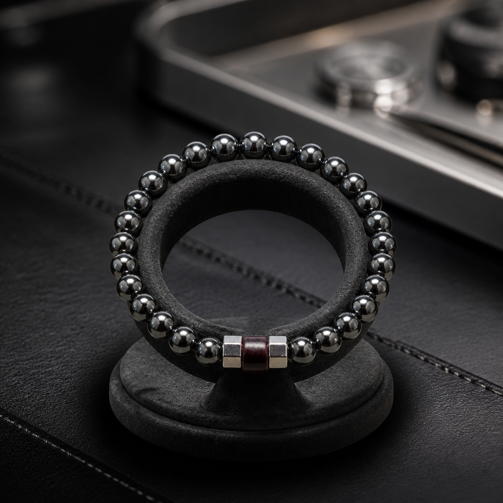 Men's Hematite Stretch Bracelet