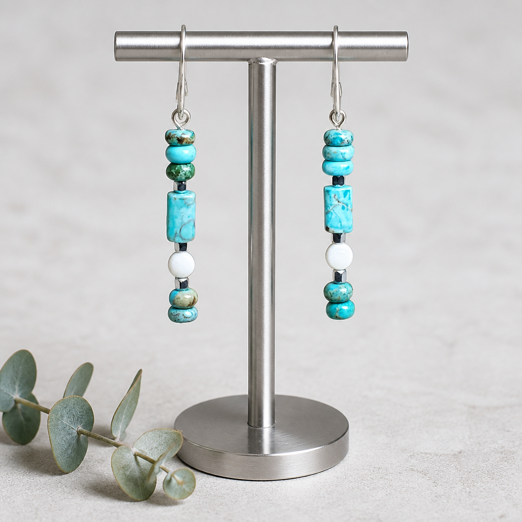Imperial Jasper and White Jade Earrings