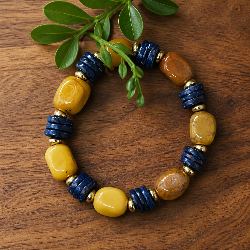 Yellow  and Blue Sunshine Bracelet