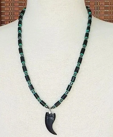 Men's Black Agate/Hematite Necklace